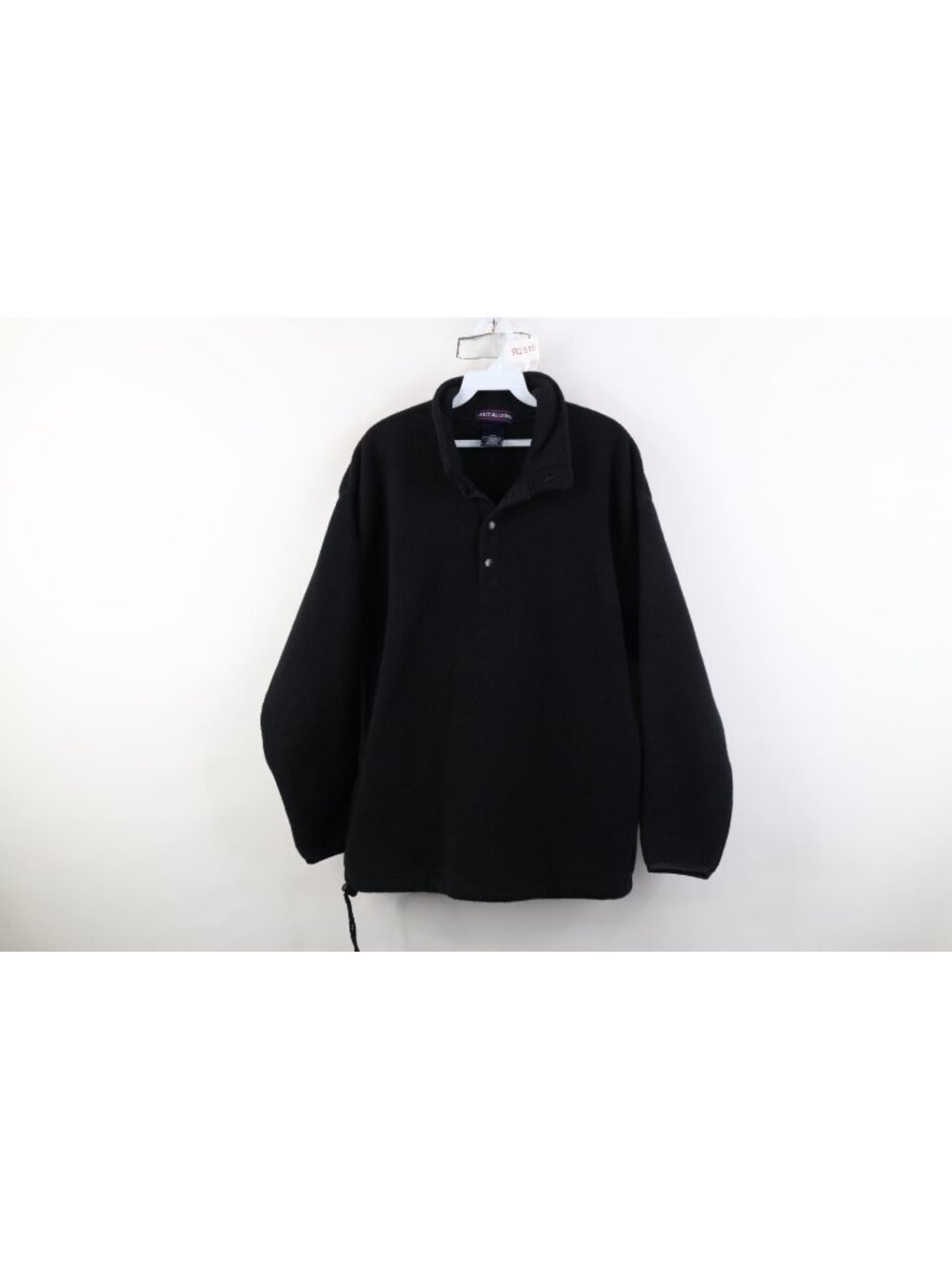 Vtg 90s Streetwear Mens Large Faded Blank Snap Button Fleece Pullover Sweater